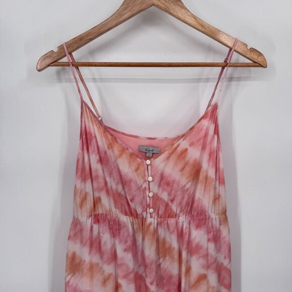 Rails Delilah Tiered Dress Womens L Pink Tie Dye Rayon Blend Adjustable Lined - Picture 2 of 10
